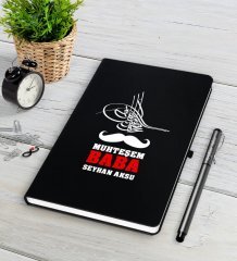 Kişiye Özel Muhteşem Baba Siyah Defter Kalem Seti