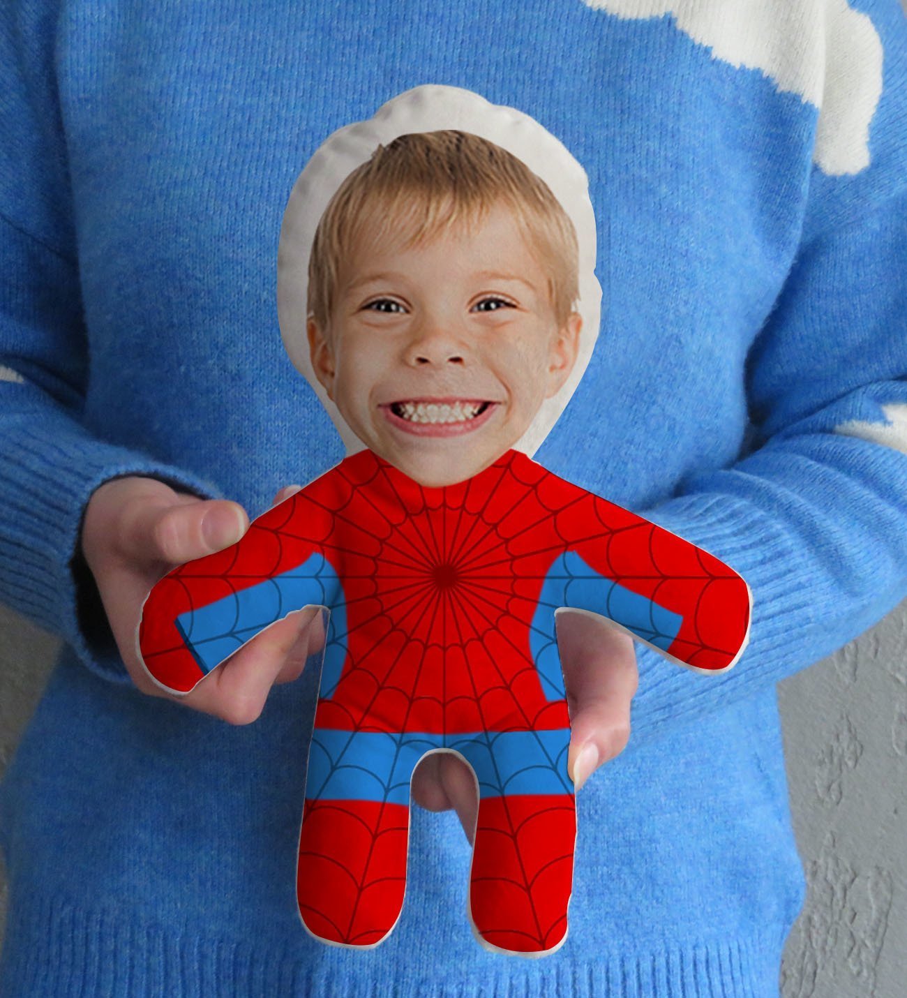 Bk Gift Kişiye Özel Fotoğraflı Süper Kahraman Tasarımlı Bebek Yastık Model 8