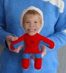 Bk Gift Kişiye Özel Fotoğraflı Süper Kahraman Tasarımlı Bebek Yastık Model 8