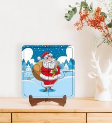 BK Toys Çocuklar İçin 2 si 1 arada Eğitici-Öğretici Ahşap 4 Parça Yapboz Puzzle Çerçeve Model 43