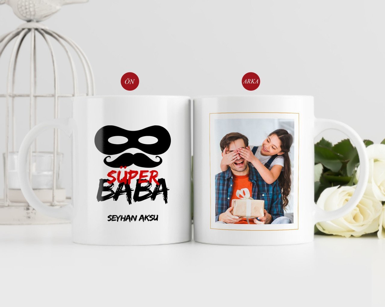 Kişiye Özel Babalar Günü Hediyesi Fotoğraflı Kupa Bardak-77