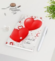 Kişiye Özel Sevgililer Günü Beyaz Defter Kalem Seti-127
