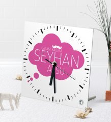 Kişiye Özel Canım Babam Masaüstü Kare Cam Saat-2