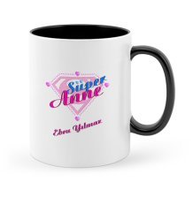 Kişiye Özel Süper Anne Siyah Kupa Bardak - 2