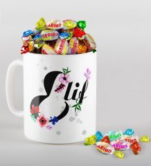 Kişiye Özel Harf Kupa ve Haribo Şeker Hediye Seti-3