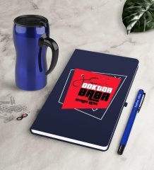 Kişiye Özel Doktor Baba Lacivert Defter Kalem Termos Mug Seti-1