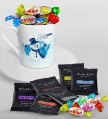 Kişiye Özel Yılbaşı Mutlu Yıllar Türk Kahvesi Fincanı Selamlique Karışık Türk Kahvesi ve Haribo Şeker Hediye Seti-21