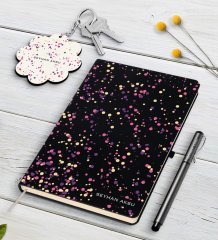 Kişiye Özel İsimli Siyah Defter Kalem Ve Anahtarlık Hediye Seti-20