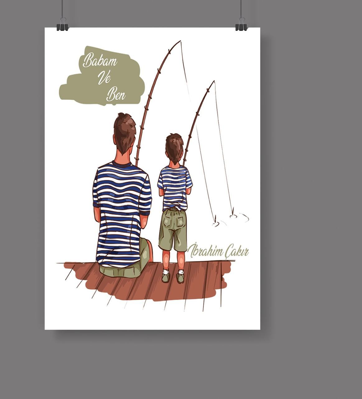 Kişiye Özel Babalar Günü Temalı Afiş Poster  50x70 cm 26-649