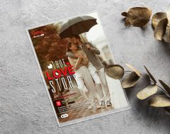 BK Gift Sevgililere Özel Romantik Film Afişi Tasarımlı Ahşap Standlı Dikdörtgen Pleksi, Sevgiliye Hediye , Yıl Dönümü Hediyesi