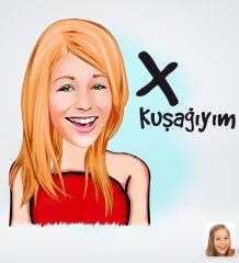 Kişiye Özel Kadın X Kuşağıyım Tasarımlı Dijital Karikatür-1