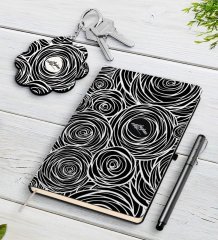 Kişiye Özel İsimli Siyah Defter Kalem Ve Anahtarlık Hediye Seti-19