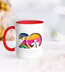 BK Gift Kişiye Özel 2023 Mutlu Yıllar Kırmızı Kupa ve Kar Tanesi Kolye-11
