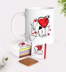 Kişiye Özel Sevgililer Günü Kupa ve Madlen Çikolata Seti-17