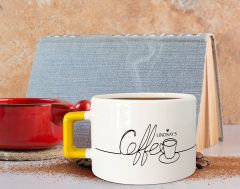 BK Gift Kişiye Özel İsimli Sarı Kulplu Çay & Kahve Fincanı-1, Arkadaşa Hediye, Sevgiliye Hediye