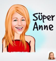 Kişiye Özel Kadın Süper Anne Tasarımlı Dijital Karikatür-1