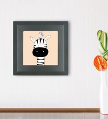 BK Gift Zebra Tasarımlı Ahşap Çerçeveli Taş Duvar Dekoru-1