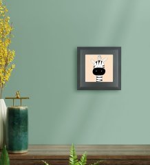 BK Gift Zebra Tasarımlı Ahşap Çerçeveli Taş Duvar Dekoru-1