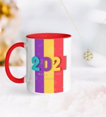 BK Gift Kişiye Özel 2023 Mutlu Yıllar Kırmızı Kupa ve Kar Tanesi Kolye-8