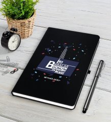 Kişiye Özel İlk Babalar Günün Kutlu Olsun Siyah Defter Kalem Seti-1