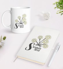 Kişiye Özel Kadınlar Günü Tasarımlı Beyaz Defter Kalem ve Kupa Seti-15