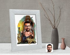 Kişiye Özel Viking Karikatürlü Dekoratif Çerçeve-1
