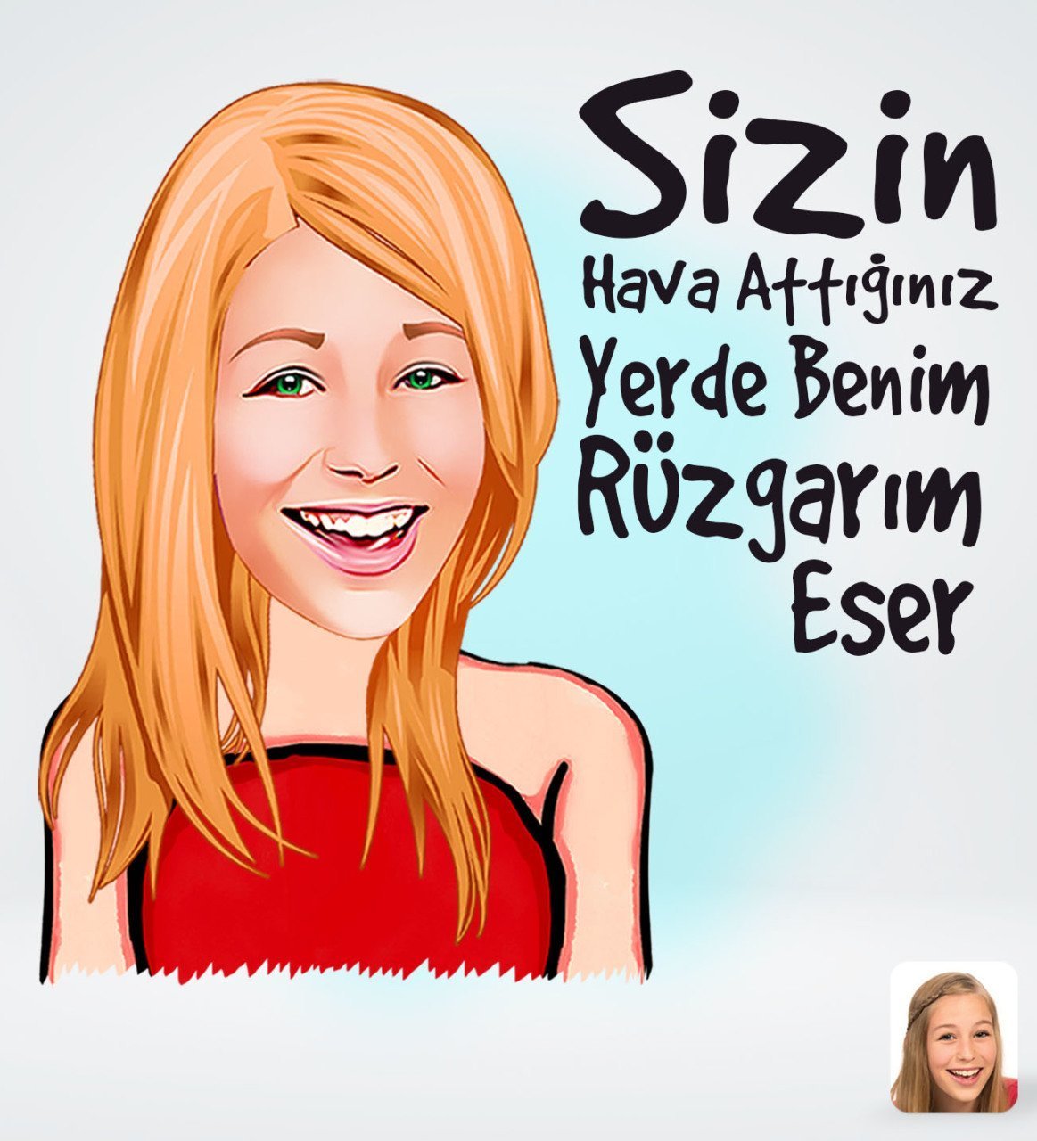 Kişiye Özel Kadın Sizin Hava Attığınız Yerde Tasarımlı Dijital Karikatür-1