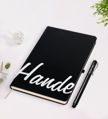 Kişiye Özel El Yazılı Siyah Defter Kalem Seti-4