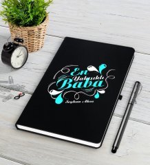 Kişiye Özel En Yakışıklı Baba Siyah Defter Kalem Seti