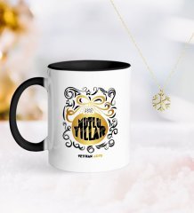 Kişiye Özel Yılbaşı Mutlu Yıllar Siyah Kupa ve Kar Tanesi Kolye-9