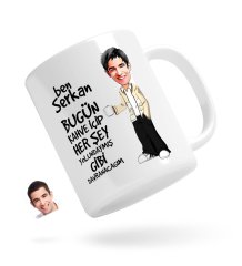 Kişiye Özel Erkek Her Şey Yolundaymış Gibi Karikatürlü Beyaz Kupa Bardak-3