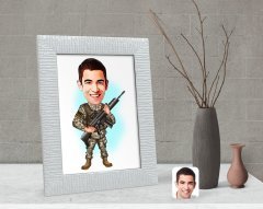 Kişiye Özel Uzman Jandarma Karikatürlü Dekoratif Çerçeve-1