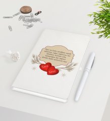 Kişiye Özel Sevgililer Günü Beyaz Defter Kalem Seti-119