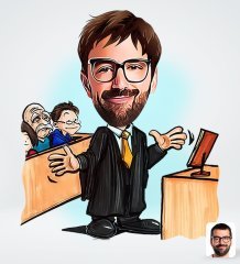 Kişiye Özel Erkek Avukat Tasarımlı Dijital Karikatür-3