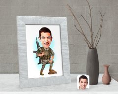 Kişiye Özel Uzman Çavuş Karikatürlü Dekoratif Çerçeve-1