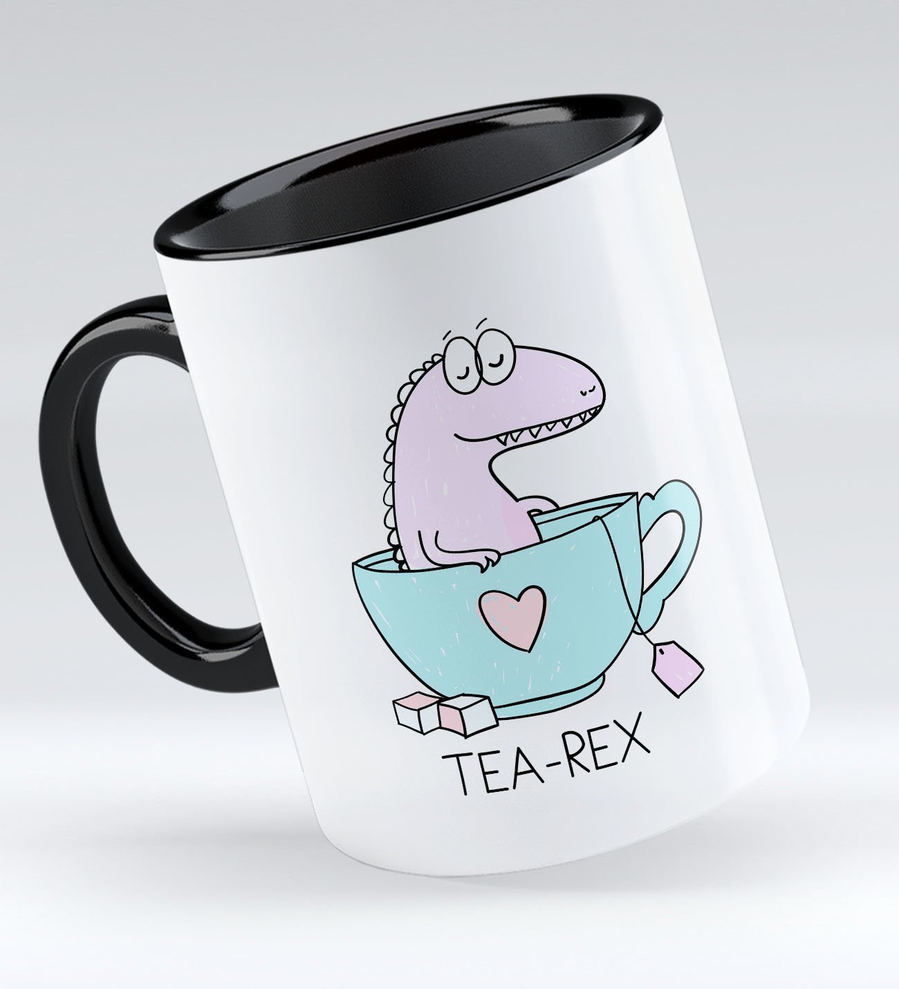 Bk Gift Tea Rex Tasarımlı Siyah Kupa Bardak - Model 1