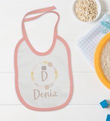 BK Kids Kişiye Özel Pembe Bebek Mama Önlüğü - Model 133
