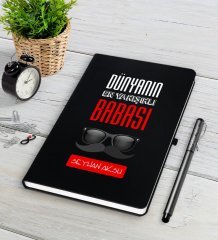 Kişiye Özel Dünyanın En Yakışıklı Babası Siyah Defter Kalem Seti-2