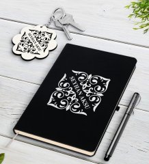 Kişiye Özel İsimli Siyah Defter Kalem Ve Anahtarlık Hediye Seti-10