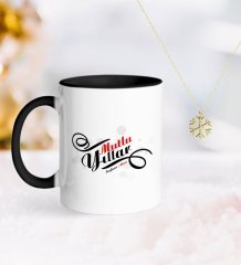 Kişiye Özel Yılbaşı Mutlu Yıllar Siyah Kupa ve Kar Tanesi Kolye-6