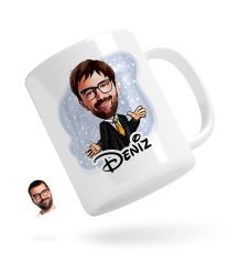 Kişiye Özel Erkek Avukat Karikatürlü Beyaz Kupa Bardak-3