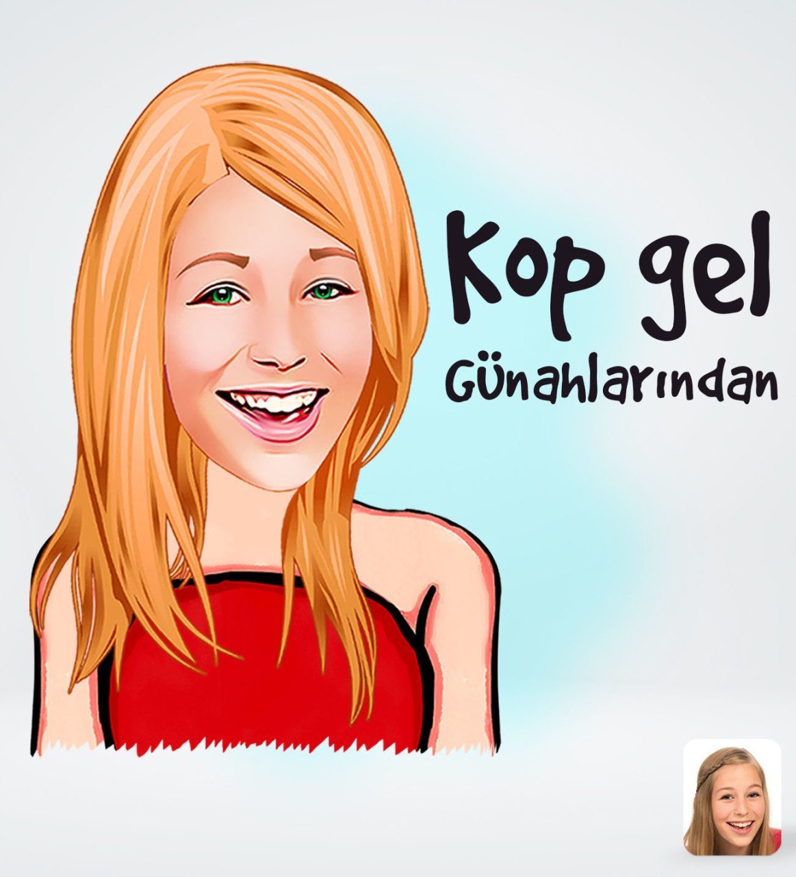 Kişiye Özel Kadın Kop Gel Günahlarından Tasarımlı Dijital Karikatür-1