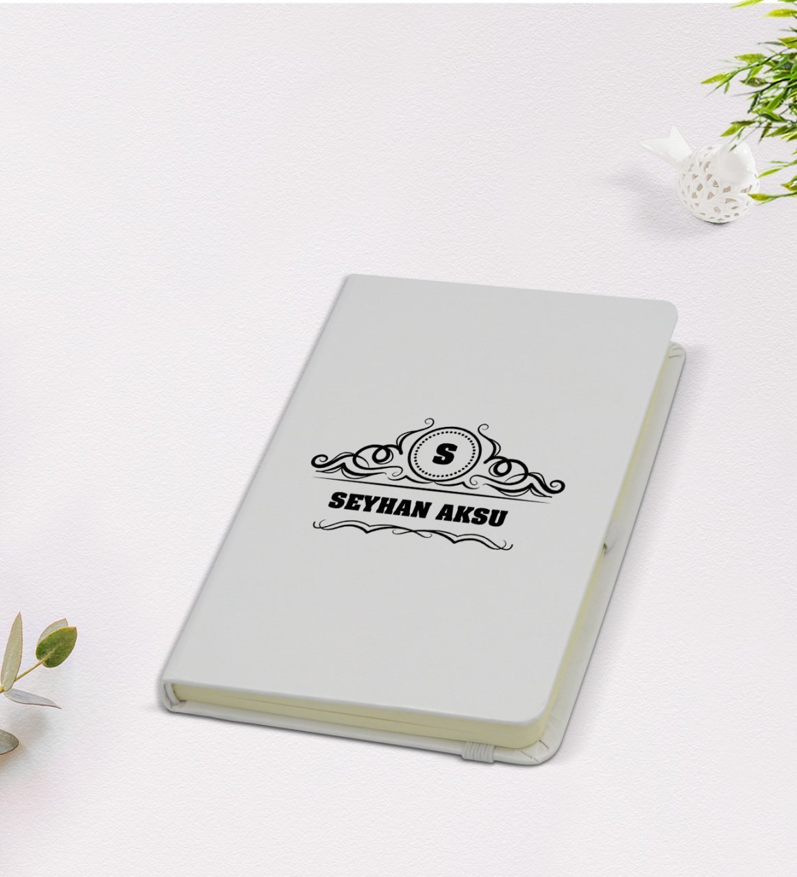 Kişiye Özel İsimli 9x14cm Beyaz Defter - Model 33