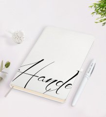 Kişiye Özel El Yazılı Beyaz Defter Kalem Seti-5