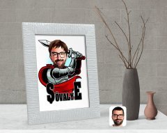 Kişiye Özel Şövalye Karikatürlü Dekoratif Çerçeve-1