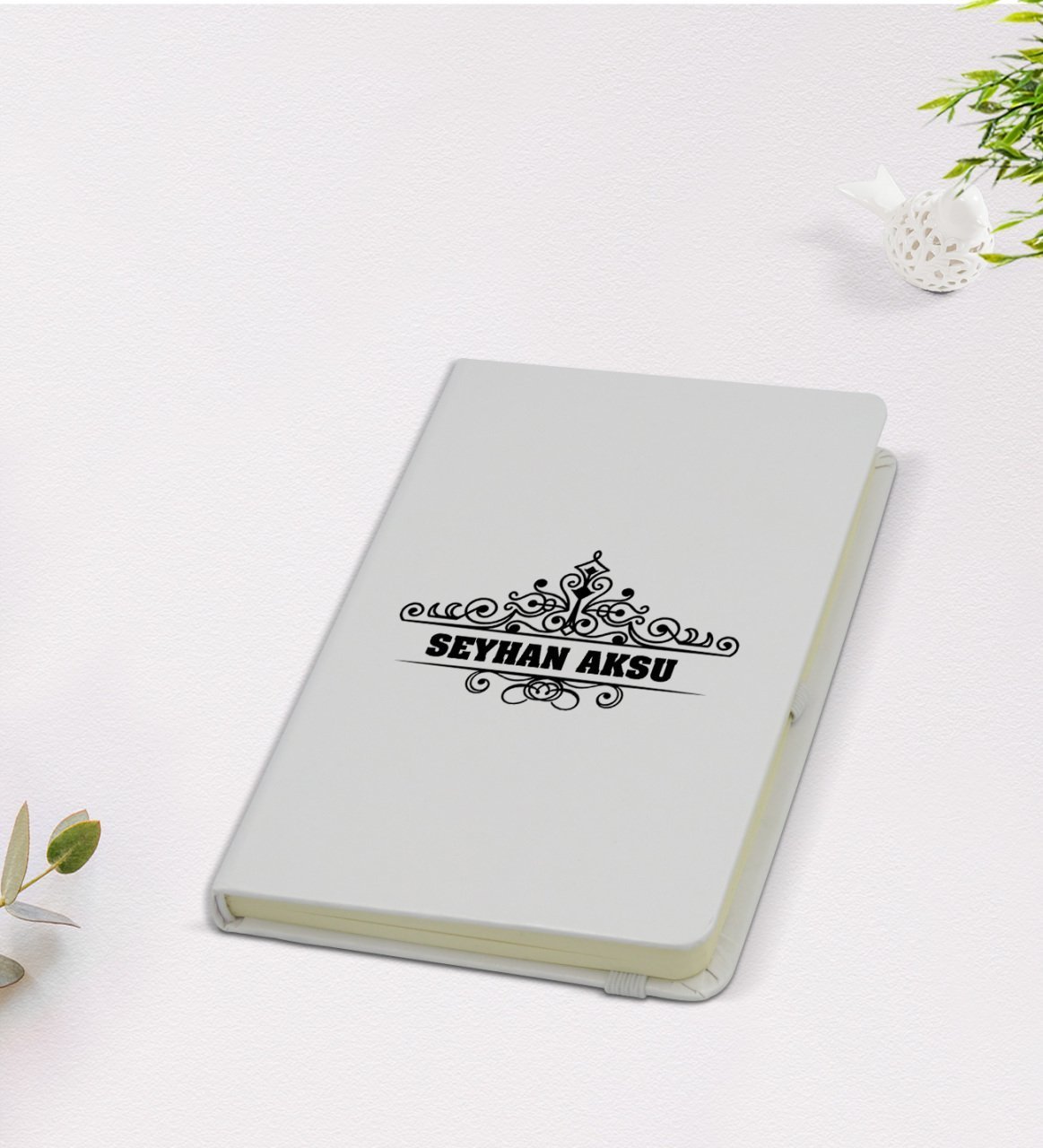 Kişiye Özel İsimli 9x14cm Beyaz Defter - Model 32