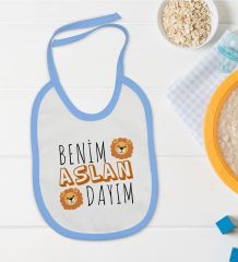 BK Kids Aslan Dayım Tasarımlı Mavi Bebek Mama Önlüğü-1
