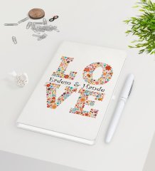 Kişiye Özel Sevgililer Günü Beyaz Defter Kalem Seti-114