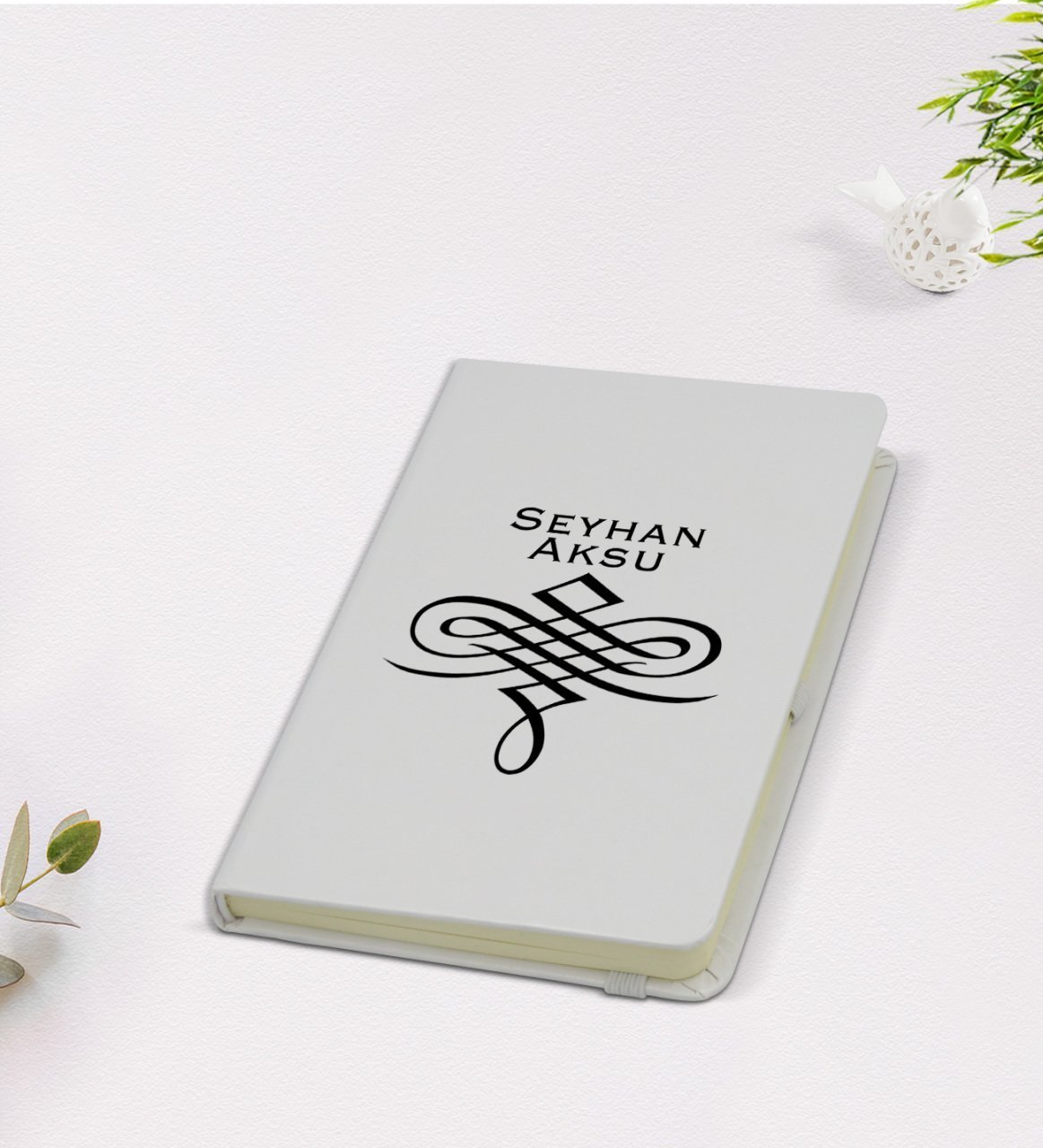 Kişiye Özel İsimli 9x14cm Beyaz Defter - Model 24