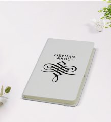 Kişiye Özel İsimli 9x14cm Beyaz Defter - Model 24